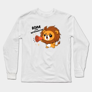 Cute Lion's roar with determination Long Sleeve T-Shirt